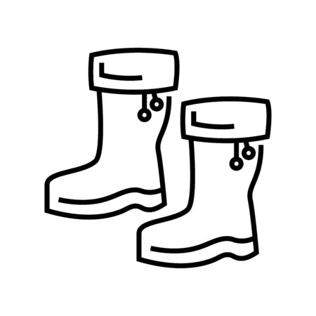 Rubber boots line icon, concept sign, outline vector illustration, linear symbol.のイラスト素材