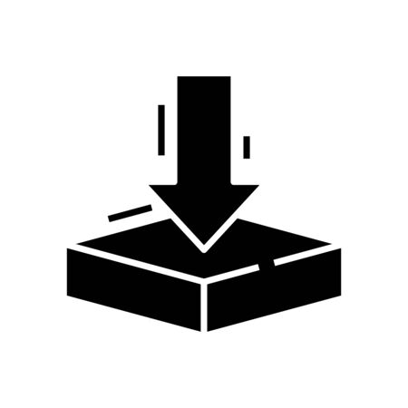 Going down black icon, concept illustration, vector flat symbol, glyph sign.のイラスト素材