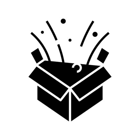 Holiday packaging black icon, concept illustration, glyph symbol, vector flat sign.のイラスト素材