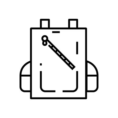 School bag line icon, concept sign, outline vector illustration, linear symbol.のイラスト素材