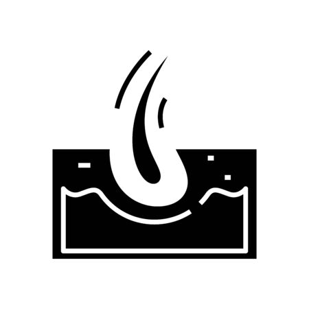 Hair follicle black icon, concept illustration, vector flat symbol, glyph sign.のイラスト素材