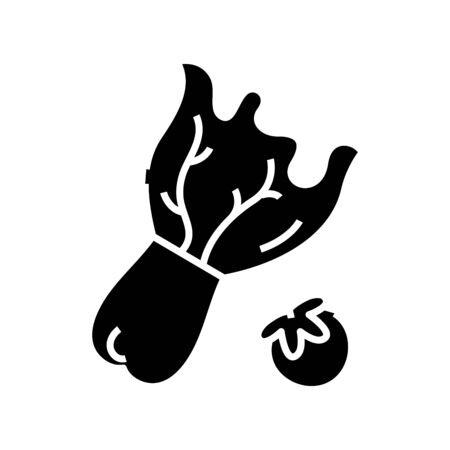 Home vegetables black icon, concept illustration, vector flat symbol, glyph sign.のイラスト素材