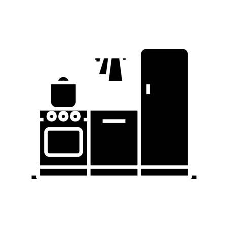 Kitchen technic black icon, concept illustration, glyph symbol, vector flat sign.のイラスト素材
