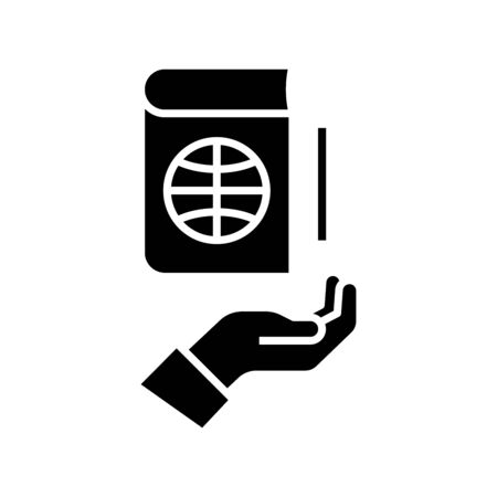 Law support black icon, concept illustration, glyph symbol, vector flat sign.のイラスト素材