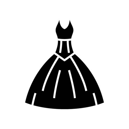 Luxury dress black icon, concept illustration, vector flat symbol, glyph sign.のイラスト素材