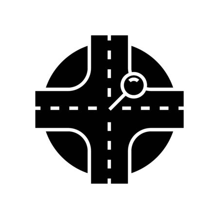 Main target black icon, concept illustration, vector flat symbol, glyph sign.のイラスト素材