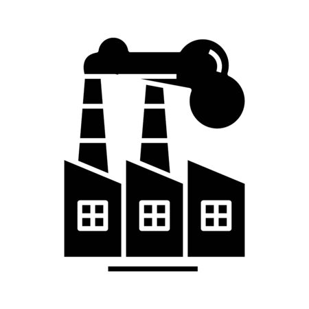 Industry black icon, concept illustration, vector flat symbol, glyph sign.のイラスト素材