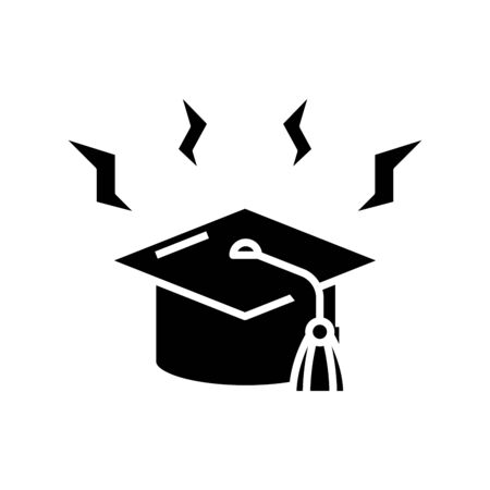 Learning mind black icon, concept illustration, vector flat symbol, glyph sign.のイラスト素材