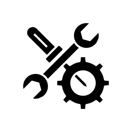 Maintenance black icon, concept illustration, vector flat symbol, glyph sign.のイラスト素材
