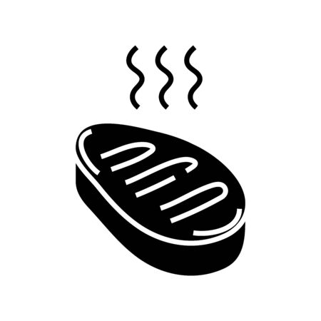 Meat toast black icon, concept illustration, vector flat symbol, glyph sign.のイラスト素材
