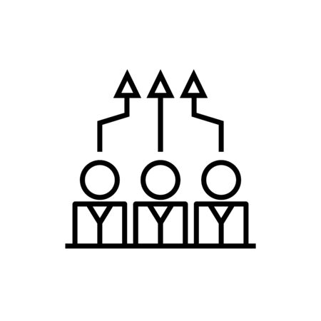 Team abilities line icon, concept illustration, outline symbol, vector sign, linear symbol.のイラスト素材