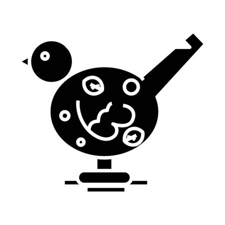 Penny whistle black icon, concept illustration, vector flat symbol, glyph sign.のイラスト素材