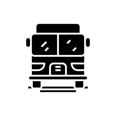 Passenger bus black icon, concept illustration, glyph symbol, vector flat sign.のイラスト素材