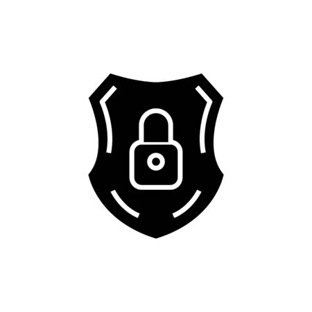 Password protection black icon, concept illustration, glyph symbol, vector flat sign.のイラスト素材
