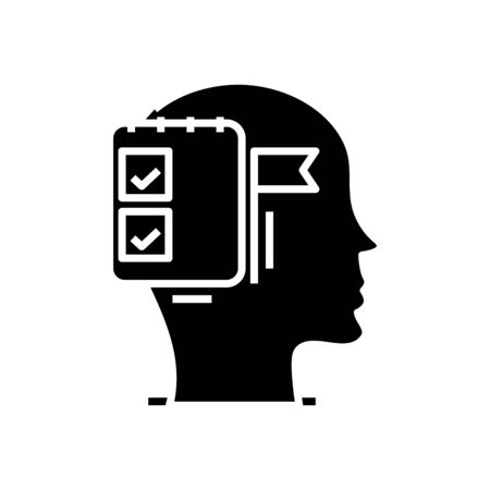 Memory abilities black icon, concept illustration, glyph symbol, vector flat sign.のイラスト素材