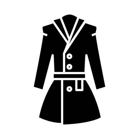 Modern coat black icon, concept illustration, vector flat symbol, glyph sign.のイラスト素材