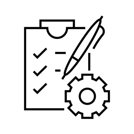 Technical test line icon, concept sign, outline vector illustration, linear symbol.のイラスト素材
