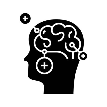 Mind puzzles black icon, concept illustration, vector flat symbol, glyph sign.のイラスト素材