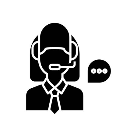 Operator black icon, concept illustration, vector flat symbol, glyph sign.のイラスト素材
