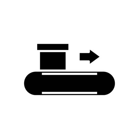 New box black icon, concept illustration, glyph symbol, vector flat sign.のイラスト素材