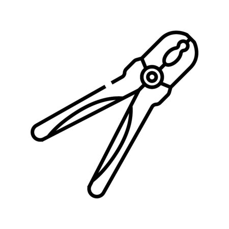 Tongs line icon, concept sign, outline vector illustration, linear symbol.のイラスト素材