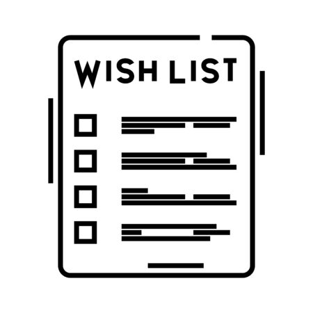 Wish list line icon, concept sign, outline vector illustration, linear symbol.のイラスト素材