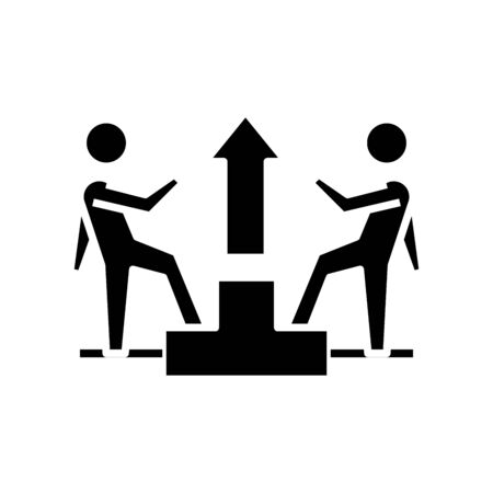 Potential growth black icon, concept illustration, glyph symbol, vector flat sign.のイラスト素材