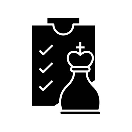 Play strategy black icon, concept illustration, glyph symbol, vector flat sign.のイラスト素材