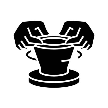 Pottery art black icon, concept illustration, glyph symbol, vector flat sign.のイラスト素材