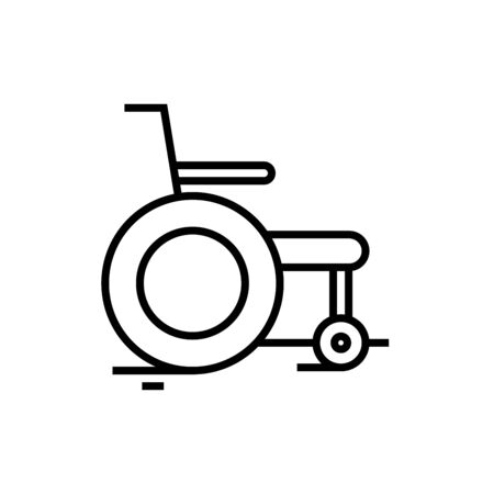 Wheelchair line icon, concept sign, outline vector illustration, linear symbol.のイラスト素材