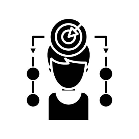 Planning scheme black icon, concept illustration, glyph symbol, vector flat sign.のイラスト素材