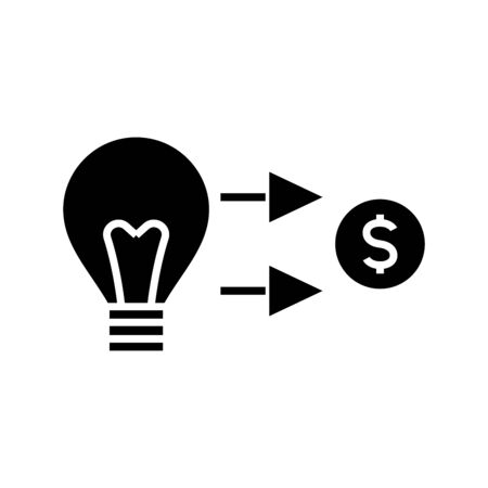Profits black icon, concept illustration, glyph symbol, vector flat sign.のイラスト素材