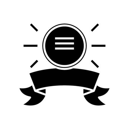Quality sign black icon, concept illustration, vector flat symbol, glyph sign.のイラスト素材