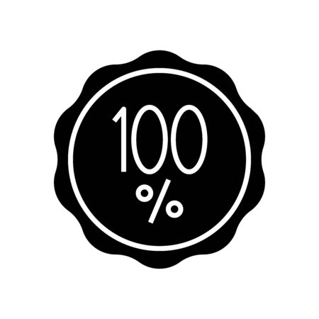Quality guarantees black icon, concept illustration, vector flat symbol, glyph sign.のイラスト素材