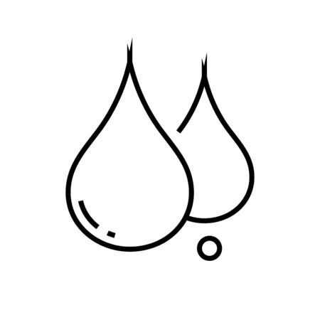 Water drops line icon, concept sign, outline vector illustration, linear symbol.のイラスト素材