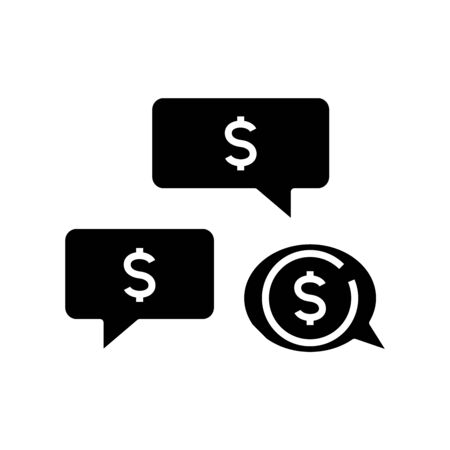 Profit debate black icon, concept illustration, glyph symbol, vector flat sign.のイラスト素材