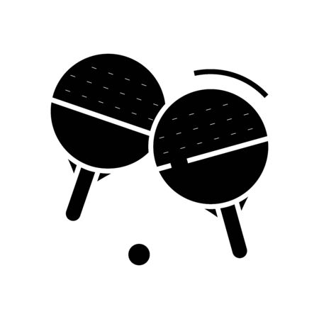 Tennis bats black icon, concept illustration, vector flat symbol, glyph sign.のイラスト素材