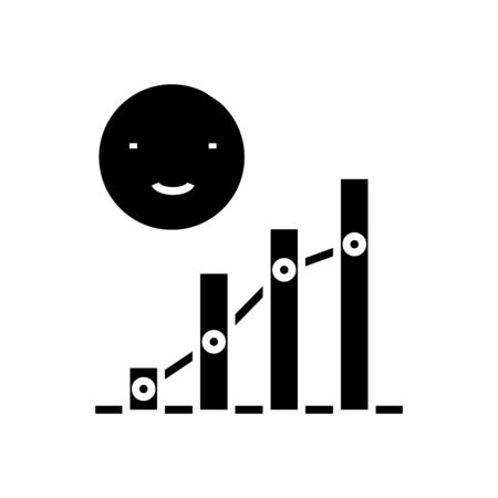 Potential growth black icon, concept illustration, glyph symbol, vector flat sign.のイラスト素材