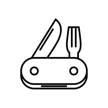 Touristic knife line icon, concept sign, outline vector illustration, linear symbol.のイラスト素材