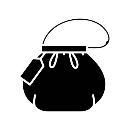 New bag black icon, concept illustration, glyph symbol, vector flat sign.のイラスト素材