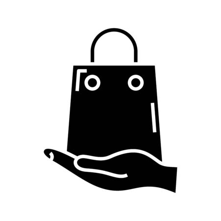 Product promotion black icon, concept illustration, glyph symbol, vector flat sign.のイラスト素材