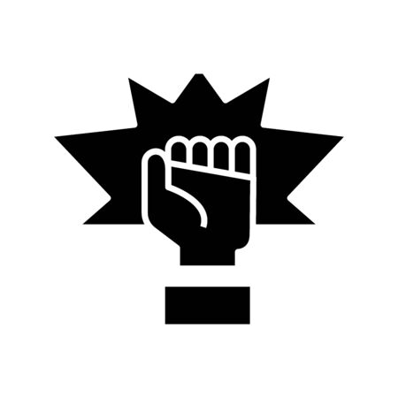 Power black icon, concept illustration, glyph symbol, vector flat sign.のイラスト素材