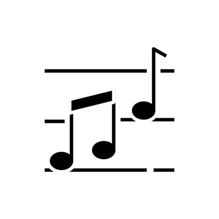 Music notes black icon, concept illustration, glyph symbol, vector flat sign.のイラスト素材