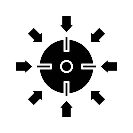 One aim black icon, concept illustration, vector flat symbol, glyph sign.のイラスト素材