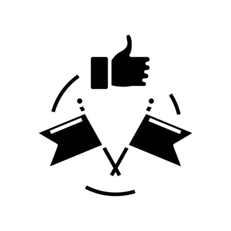 Productive partnership black icon, concept illustration, glyph symbol, vector flat sign.のイラスト素材
