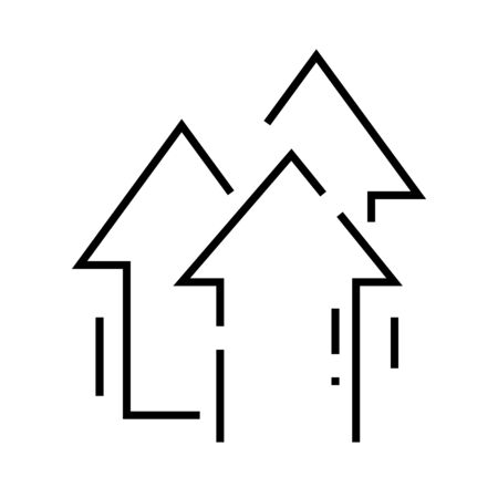 Growth direction line icon, concept illustration, outline symbol, vector sign, linear symbol.のイラスト素材
