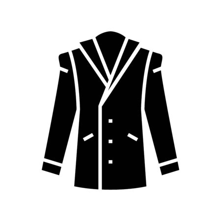 Classic jacket black icon, concept illustration, vector flat symbol, glyph sign.のイラスト素材