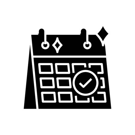 Schedule release black icon, concept illustration, vector flat symbol, glyph sign.のイラスト素材