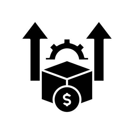 Setup box black icon, concept illustration, vector flat symbol, glyph sign.のイラスト素材