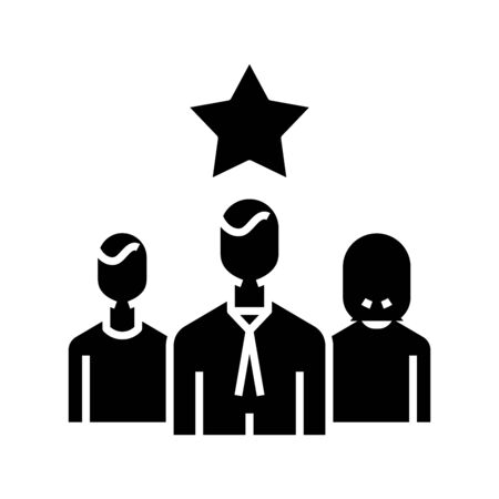 Successful team black icon, concept illustration, vector flat symbol, glyph sign.のイラスト素材